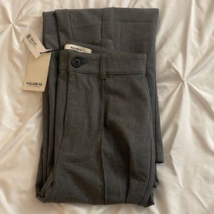 Pull&Bear high waisted tailored straight leg pants in gray in size 2.